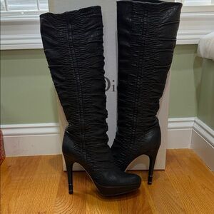 Dior Black Textured Heeled Boots